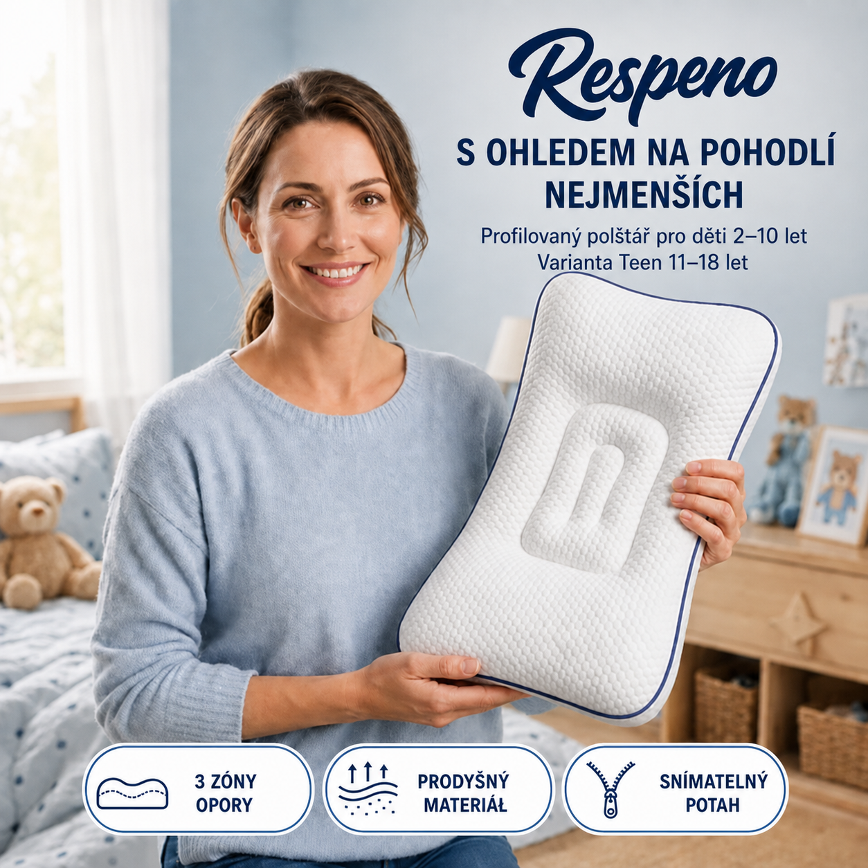 Respeno Klidný Spánek: Profilovaný polštář pro děti